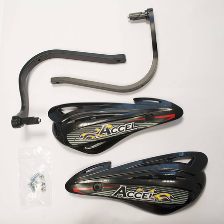Osłony rąk (handbary) z mocowaniem aluminiowym atv (22+28mm) (alu-czarny, plastik-czarny)