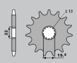 Zębatka przednia 433 14 18nc suzuki gsf 400 (90-96) (łańc. 525)