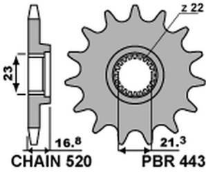 Zębatka przednia 443 16 yamaha xj 600 diversion '92-'03 (jtf582.16) (łańc. 520) (44316jt)