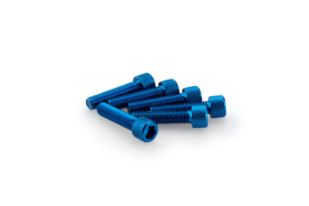 Śruby z anodyzowanego aluminium blister 6 śrub imbusowych m6x25mm niebieskie