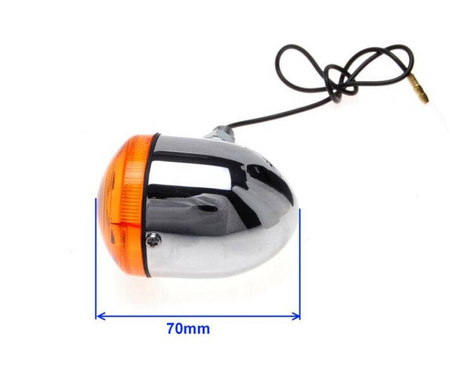 Kierunkowskaz chrom bullet krótki wspornik 10 mm