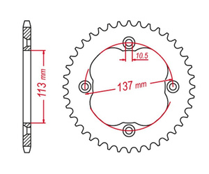 Zębatka tylna 4509 36 suzuki ltr 450 '06-'09 (jtr1760.36)