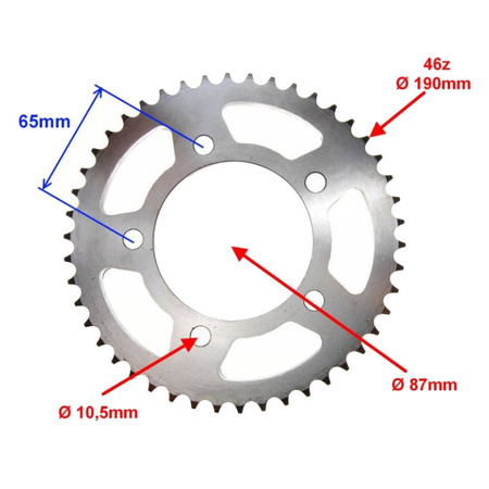 Zębatka tył 46Z 428 Cpi Qm125-2D 125