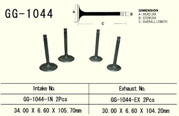ZAWÓR WYDECHOWY HONDA XL 600R '85-'87 (30,0X6,6X104,2 MM) (OEM: 14721-MG2-790) (1SZT.) (MADE IN JAPAN)