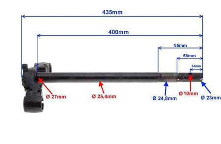 Półka widelca ze sztycą skuter 4T 139Qmb 27 mm
