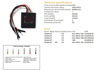 Dze moduł zapłonu cdi yamaha dt125mx '80-'91 (oem-3jo-85540-20, 4ar-85540-00)