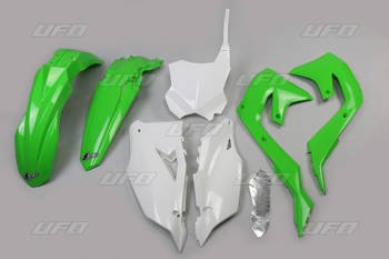 komplet plastików kawasaki kxf 250 '21, kxf 450 '19-21 kolor oem (zielony/biały/czarny) (ka227e999)