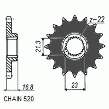 Zebatka napedowa sunstar sunf370-16