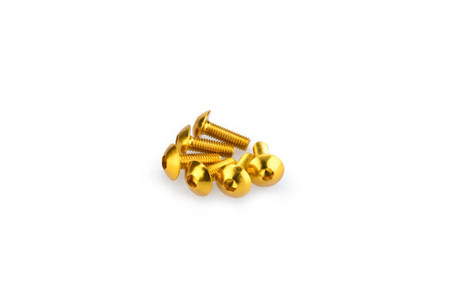 Śruby z anodyzowanego aluminium blister 6 wypukłych śrub m5x15mm żółte