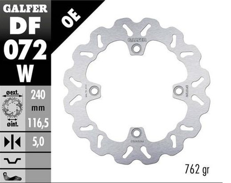TARCZA HAMULCOWA TYŁ HONDA CBF 500N '04-; CB 600 HORNET '07-; CBF 600S/N '04-; CB 750 HORNET '22- (WAVE FIXED) (240X116,5X5MM)