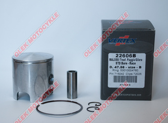 Vertex tłok malossi (piaggio, gilera) 47,57mm sworzeń 12mm (pierścienie 53010004760 x 1 szt.)