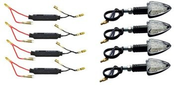 KIERUNKOWSKAZY LED STRZAŁKI BIAŁE SZKŁO 4 SZT + OPORNIKI