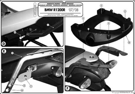 Stelaż Kufra Centralnego Bmw R 1200r (06-10) ( Bez Płyty )