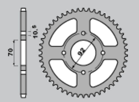 Zębatka tylna kawasaki  gpz 250 '83-85', z 250/400/440/500/550 '78-85' (47644jt) (łańc.530)