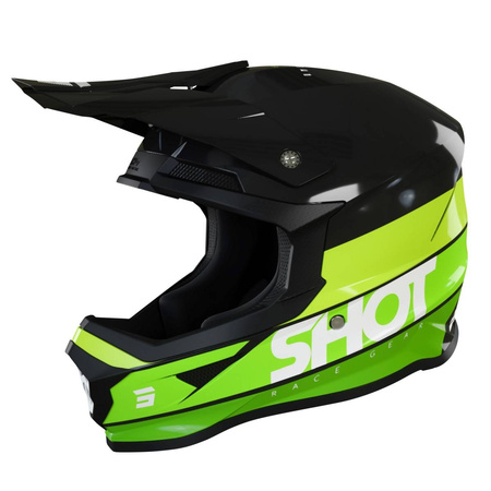 Kask enduro cross Shot Furious Story zielony/czarny połysk