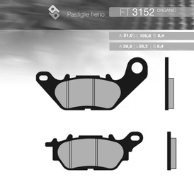 Klocki hamulcowe kh464 yamaha ybr 125 '06-'15 przód (ft 3152)