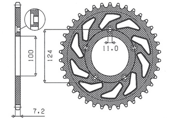 Zębatka tylna 4443 38 ducati 749 '03-'06 (jtr744.38) (łańc. 525) (444338jt)