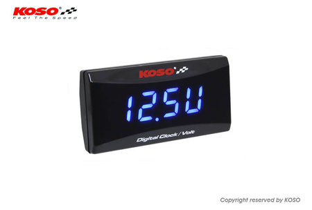 Koso promocja wodoodporny woltomierz i zegar model super slim style (niebieskie podświetlenie) - (el)