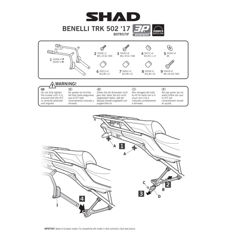 Stelaż do kufrów bocznych Shad 3P do Benelli TRK 502