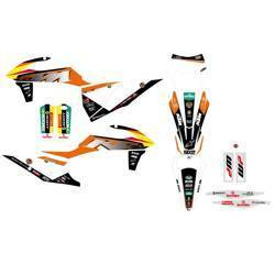 Komplet naklejek (oklein) ktm sx/sxf'19-'22 , exc '20-'22 replica ktm trofeo 2021 kolor pomarańczowy/czarny