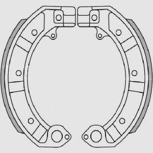 Szczęki hamulcowe piaggio pk 50/125, px 125/150/200, gs 160, ss 180/200, pe 200 (z blaszkami)(150x24mm) (ft 0128)