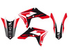 Komplet naklejek (oklein) + pokrowiec/poszycie na siedzenie honda crf 250 '22-'23, crf 450 '21-'22, dream 4 kolor czerwony/czarny
