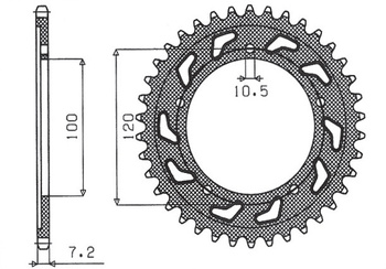 Zębatka tylna 4447 44 / 4363 44 aprilia 750 sl shiver gt / a'07-16 (jtr702.44) (jtr713.44) (łańc.525) (436344jt)