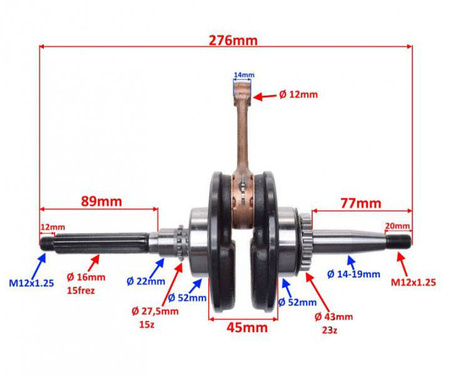 Wał korbowy do Yamaha Cygnus 125ccm