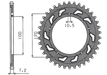 Zębatka tylna 4447 42 / 4363 42 aprilia tuono 1000/1100 12-17 (jtr702.40) (jtr713.40) (łańc.525) (436342jt)