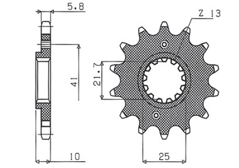 Zębatka przednia 345 15 honda nx 650, fx 650, yamaha xt 660, fmx  (jtf308.15) (łańc. 520) (34515jt)