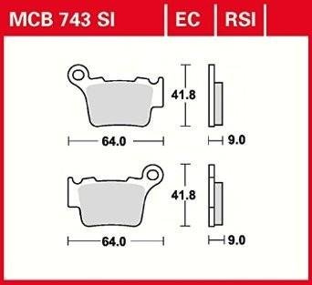 KLOCKI HAMULCOWE TRW MCB743SI