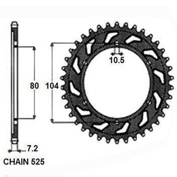 Zebatka napedzana stalowa sunstar sunr1-4347-41