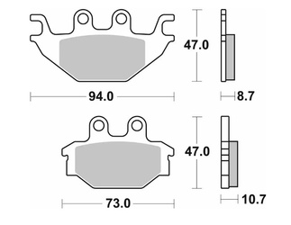 KLOCKI HAMULCOWE NOWOŚĆ KH377 STREET STANDART CERAMIC KOLOR CZARNY YAMAHA MT 125 14-, Y125 08-18, TYŁ