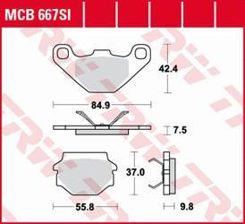 Klocki hamulcowe kh067 sinter offroad aprilia mx 125 '03-'07, rx 125 '00-'01, cagiva wmx 125 '89-, tył
