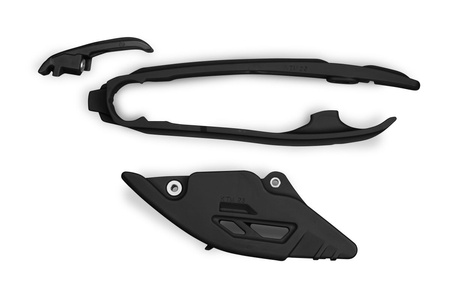 Komplet ślizg + prowadnica łańcucha ktm sx/sxf(sx-f) 125/250/300/350/450f 2023 kolor czarny (kt05017001 + kt05018001)