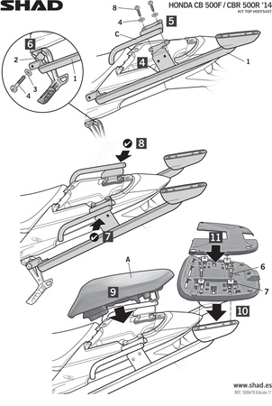 Stelaż kufra tylnego Shad do Honda CB 500 F
