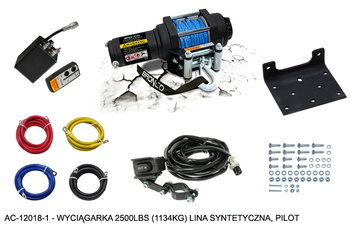 Wyciągarka 2500lb(1134kg) lina syntetyczna 4.8mm x 10m, pilot