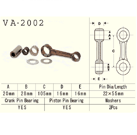 Vesrah - Korbowód Yamaha Yt125