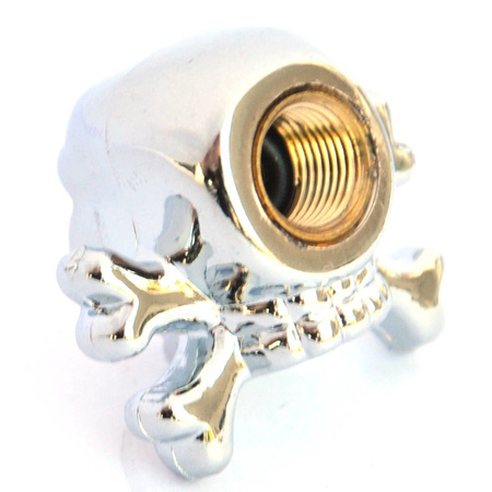 Nakrętka wentyla chrom Kształt Czaszki Piszczele