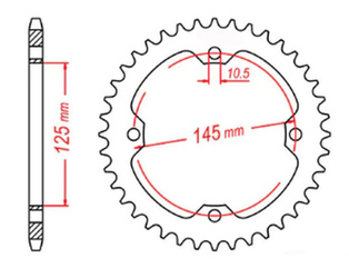 ZĘBATKA TYLNA 4588 38 YAMAHA YFZ 450R '09-'19, YFM 250/350/450/700 RAPTOR (458838JT) (ŁAŃC. 520) - MOŻE ZASTĄPIĆ JTR857.38 (JTR1857.38)