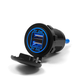 Motocyklowe podwójne gniazdo z podświetleniem montaż w owiewke