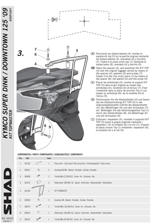 Stelaż kufra tylnego Shad do Kymco Super Dink / Street Downtown
