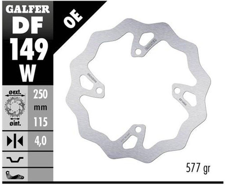 Tarcza hamulcowa tył kawasaki kx 250f/x '20-, kx 450f '19- wave (250x115x4mm)