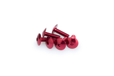 Śruby z anodyzowanego aluminium blister 6 wypukłych śrub m6x20mm czerwone