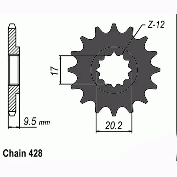 Zebatka napedowa sunstar sunf233-14