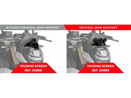 Szyba Turystyczna Nowej Generacji Puig Do Bmw S1000r 21-24 + Wsporniki Lekko Przyciemniona