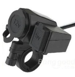 GNIAZDO ZAPALNICZKI 12V Z USB UCHWYTEM NA KIEROWNICĘ