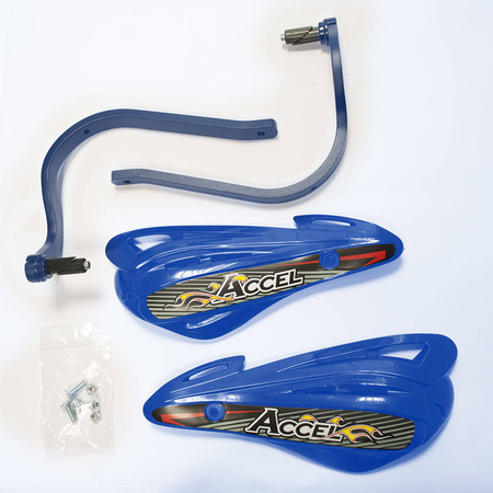 Osłony rąk (handbary) z mocowaniem aluminiowym atv (22+28mm) (alu-niebieski, plastik-niebieski)