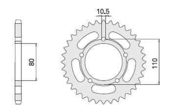 Zębatka tylna 4350 36 honda cb 450s 86-89 (332-36) (jtr1332.36)