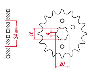 Zębatka przednia 263 15 yamaha dt125 lc '82-'88, tzr125, sr125 (jtf1263.15)